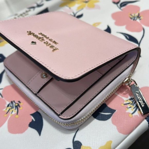 Kate Spade Staci Small Zip Around Wallet Chalk Pink - Picture 7 of 16